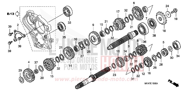 TRANSMISSION for CBF1000 ABS BOMBAY ORANGE METALLIC (YR254) from 2006